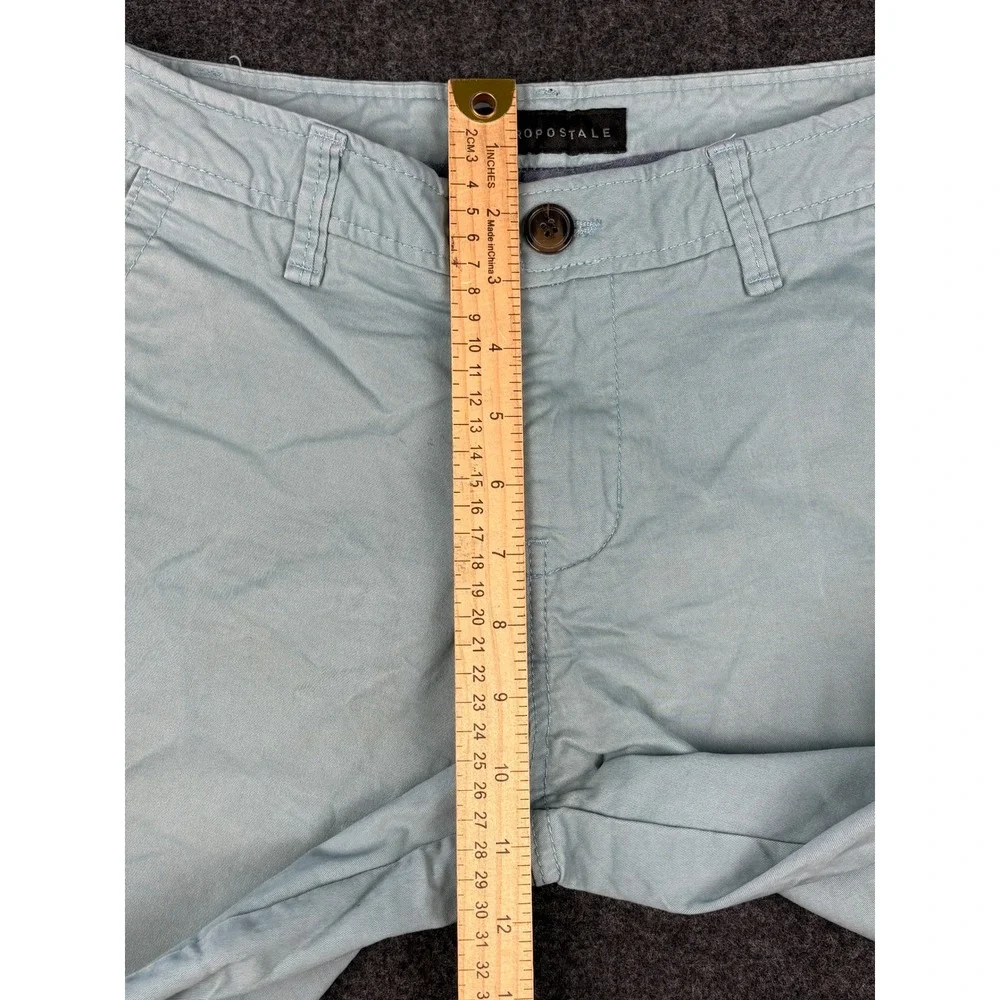 Aeropostale Mens Chino Shorts Size 27 Light Aqua Blue Stretch Cotton Twill 7.5in